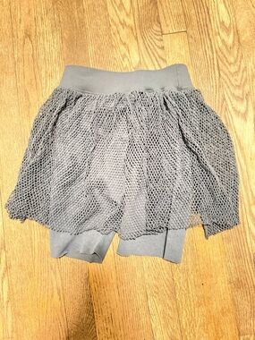 FP Movement by Free People Gray Mesh Layered Skort